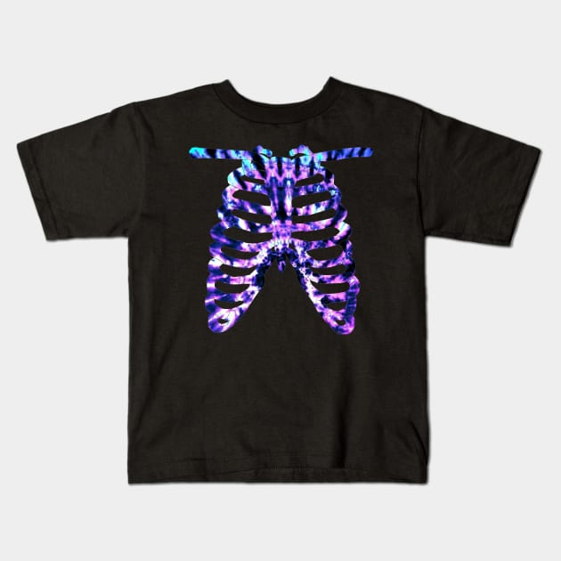 Tie Dye Rib Cage Kids T-Shirt by ARTWORKandBEYOND